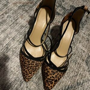 Talbots Leopard Print Strappy Heels